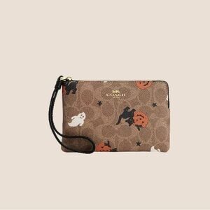 Coach Brown Wristlet with Halloween Motifs